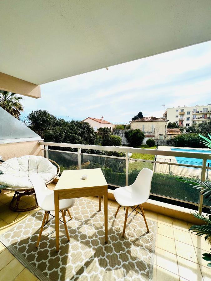 Les Palmiers - Appartement Avec Piscine Proche Plages - Wifi Et Clim Antibes Bagian luar foto