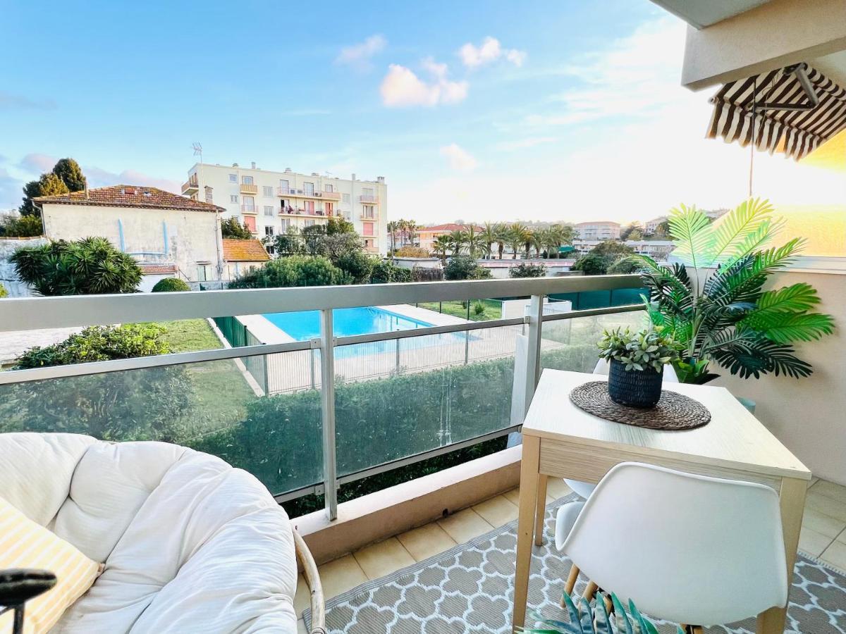 Les Palmiers - Appartement Avec Piscine Proche Plages - Wifi Et Clim Antibes Bagian luar foto